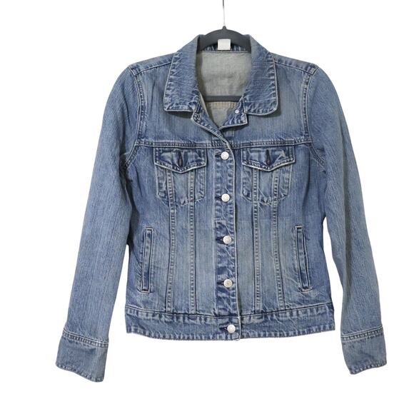 Vintage J. Crew Denim Trucker Jacket XS 90s Y2K Boho - Picture 1 of 8